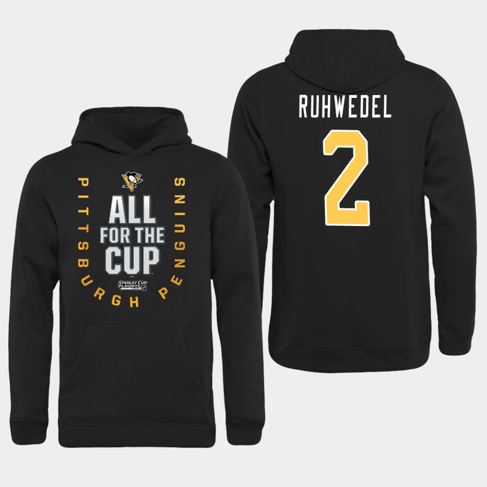 Men NHL Pittsburgh Penguins 2 Ruhwedel black All for the Cup Hoodie